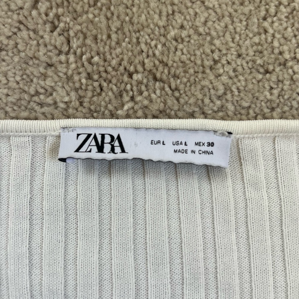 Zara White Ribbed Cardigan 🤍 - Picture 3 of 5